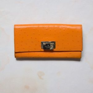 Kate Spade Mango Orange Ostrich Wallet